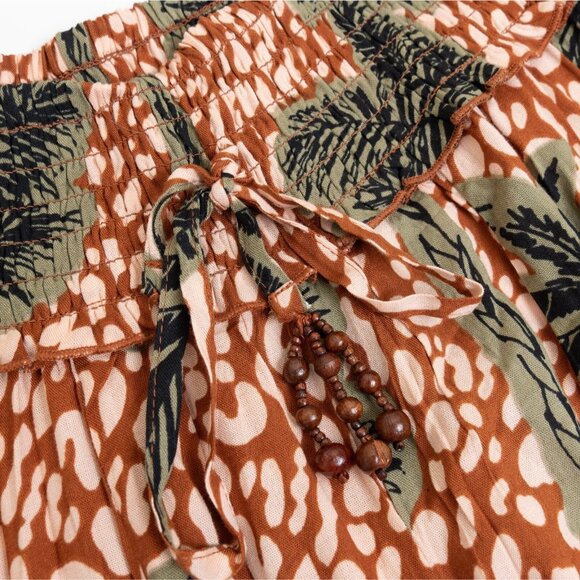 True Destinations Flare Pants Beach Coverup Wide Leg Tropical Palm Trees Small - Picture 5 of 11